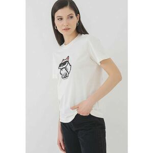 Tricou de bumbac organic cu imprimeu - Alb fildes imagine