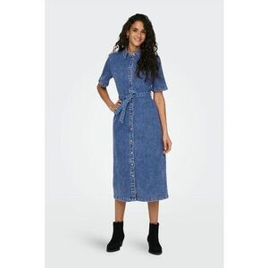 Rochie de denim cu nasturi - Albastru melange imagine