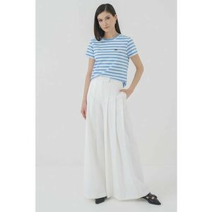Tricou regular fit de bumbac organic - Alb/Albastru azur imagine