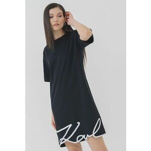 Rochie-tricou de bumbac organic cu logo - Alb/Negru imagine