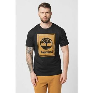 Tricou din bumbac cu imprimeu logo - Negru/Caramel imagine