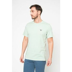 Tricou din bumbac cu decolteu la baza gatului - Verde menta imagine