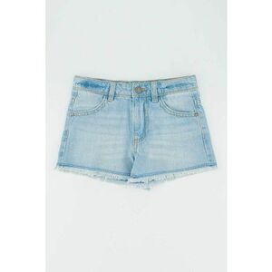Pantaloni scurti din denim cu terminatii nefinisate - Albastru deschis imagine