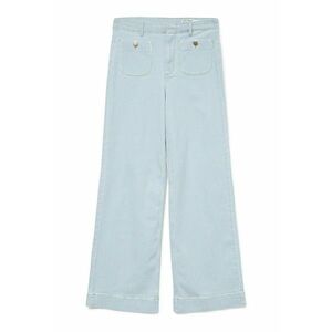 Pantaloni dama 10328192 - Bumbac/Poliester - Albastru - Albastru imagine