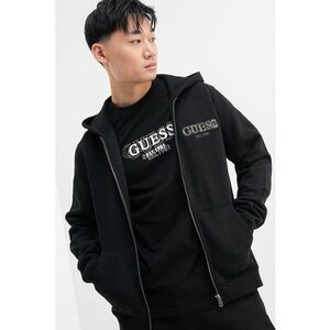 Hanorac cu fermoar si logo brodat pe piept - Negru/Gri cenusiu imagine