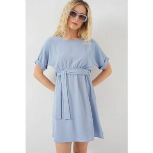 Rochie mini dama HiCCUP - cu cordon - poliester/elastan - albastru imagine