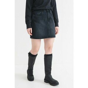 Fusta de denim cu 5 buzunare - Negru stins imagine