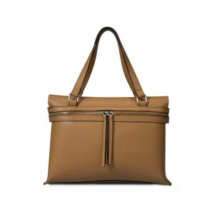 Geanta shopper din piele cu bareta detasabila - Caramel imagine