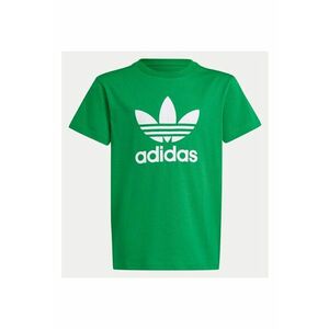 Tricou din bumbac cu logo si decolteu la baza gatului imagine