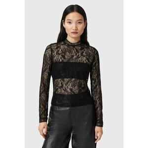 Bluza din dantela cu guler scurt Aria - Negru imagine