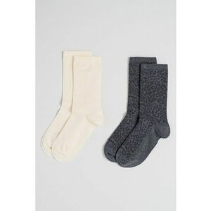 Set de sosete lungi din amestec de bumbac - 2 perechi - Negru/Crem imagine