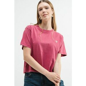 Tricou crop cu logo - Rosu stins imagine