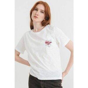 Tricou de bumbac Babs - Galben/Negru stins/Alb optic imagine
