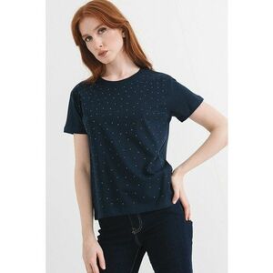 Tricou cu nituri - Bleumarin imagine