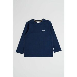 Bluza din bumbac cu decolteu la baza gatului - Bleumarin imagine