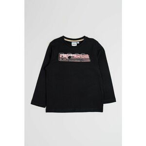 Bluza din bumbac cu decolteu la baza gatului si logo - Negru/Roz deschis imagine