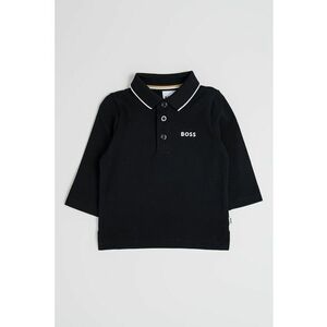 Bluza polo de bumbac cu logo - Negru imagine