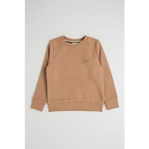 Bluza de trening din amestec de bumbac cu decolteu la baza gatului - Maro camel imagine