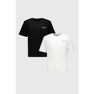 Set de tricouri cu imprimeu pe partea din spate - 2 piese - Alb/Negru/Albastru imagine