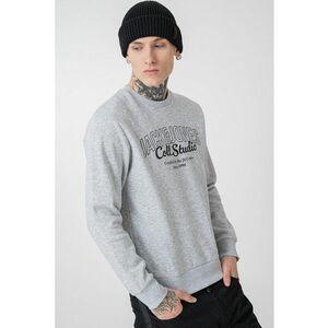 Bluza de trening regular-fit cu decolteu la baza gatului Makoto - Negru/Gri deschis melange imagine
