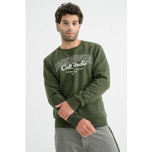 Bluza de trening regular-fit cu decolteu la baza gatului Makoto - Alb/Kaki pal imagine