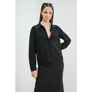 Bluza cu decolteu in V - Negru imagine