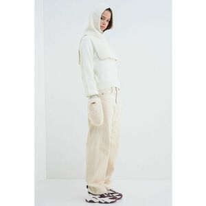 Pulover cu maneci lunci - Crem imagine