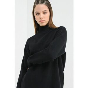 Pulover uni lejer cu guler inalt - Negru imagine