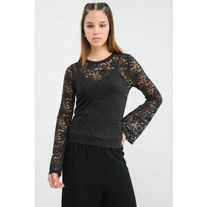 Bluza de dantela Kanya - Negru/Transparent imagine