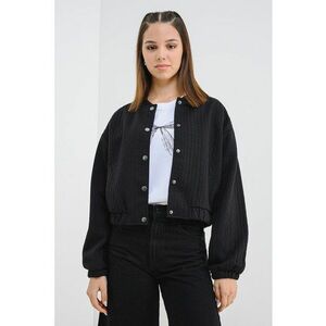 Jacheta crop cu capse - Negru imagine