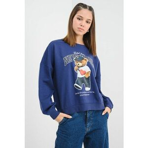 Bluza de trening din amestec de bumbac cu imprimeu cu ursulet - Alb/Negru/Bleumarin imagine