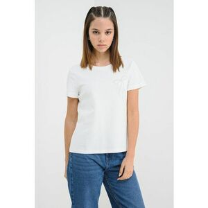 Tricou de bumbac organic - Alb optic/Argintiu imagine
