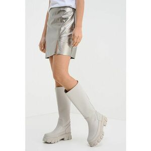 Fusta cu slit lateral - Argintiu inchis imagine