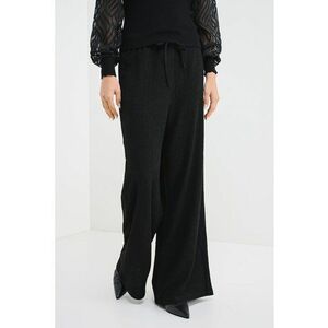 Pantaloni cu croiala ampla si snururi - Negru imagine