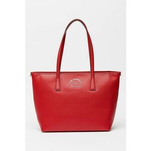 Geanta shopper de piele ecologica cu logo metalica - Visiniu imagine