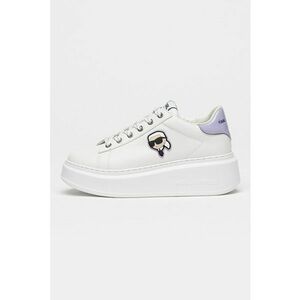 Pantofi sport de piele cu logo - Alb/Lila imagine