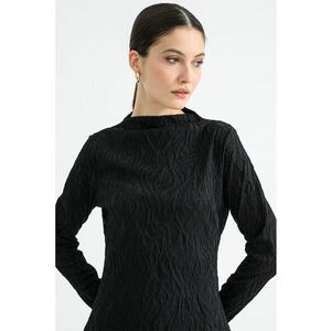 Bluza evazata cu model texturat - Negru stins imagine