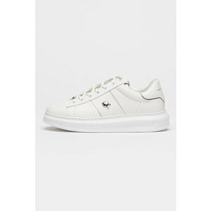 Pantofi sport de piele cu logo - Alb imagine