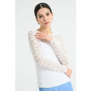 Bluza cu insertii din dantela - Alb murdar imagine