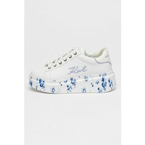 Pantofi sport de piele cu imprimeu floral - Alb/Lila imagine