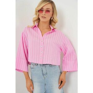 Camasa dama - BDART - oversize - roz - viscoza-nylon imagine