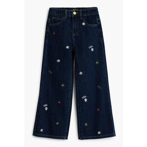 Blugi cu broderie - Bleumarin imagine