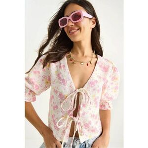 Bluza dama LUCCI - HiCCUP - Multicolor - Decolteu in V - Bumbac imagine