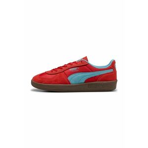 Pantofi sport Palermo Pop de piele intoarsa cu insertii de piele ecologica - Rosu/Albastru deschis imagine