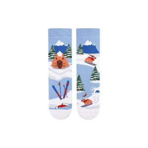 Sosete din bumbac organic de Craciun Arty Socks Capybara George Albastru imagine