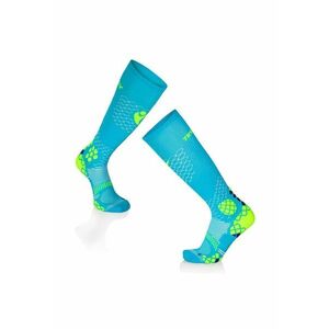 Sosete compresive pentru alergat 3/4 COMPRESSION SOCKS Turcoaz - Galben imagine
