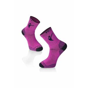 Sosete groase pentru Drumetie din Lana de Merinos Fucsia imagine