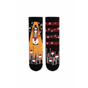 Sosete din bumbac organic de Craciun Arty Socks Om de Zapada Rocker Negru imagine