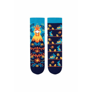 Sosete din bumbac organic Arty Socks Pui de Paste - 43-46 EU - Albastru inchis imagine