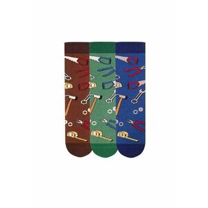 Cutie cu 3 perechi de sosete Fine din bumbac organic Dorel Instalatorul Multicolor imagine